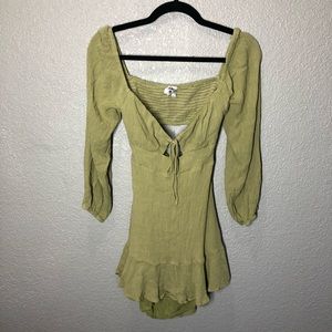 Princess Polly Green Smocked Back Mini Dress